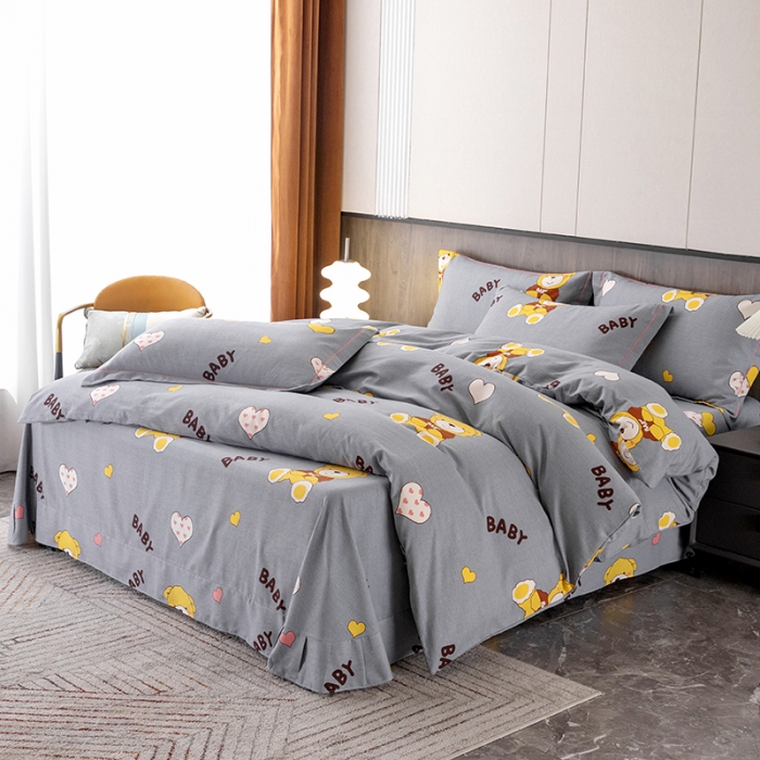 91家纺网 家纺一手货源 找家纺 纽缦 2022新款纯棉磨毛加厚系列-床单四件套 比尔宝贝