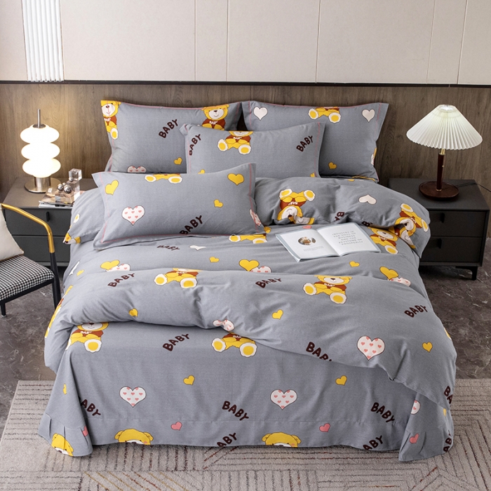 91家纺网 家纺一手货源 找家纺 纽缦 2022新款纯棉磨毛加厚系列-床单四件套 比尔宝贝