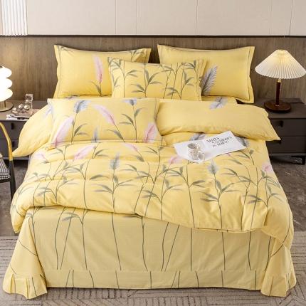 纽缦 2022新款纯棉磨毛加厚系列-床单四件套 浮梦-黄