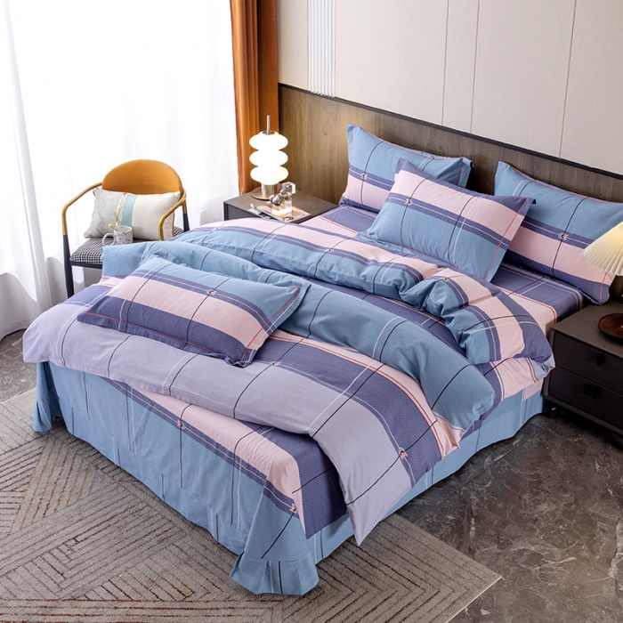 91家纺网 家纺一手货源 找家纺 纽缦 2022新款纯棉磨毛加厚系列-床单四件套 简约格调