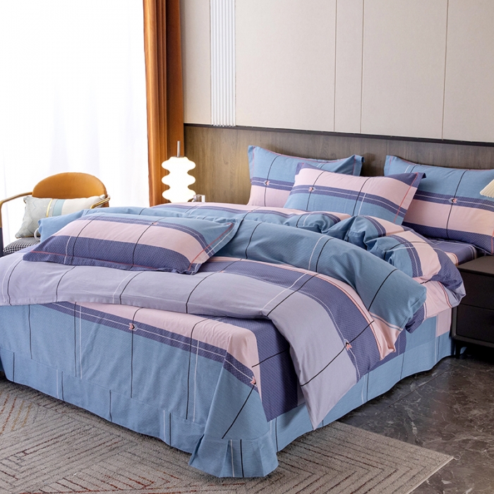 91家纺网 家纺一手货源 找家纺 纽缦 2022新款纯棉磨毛加厚系列-床单四件套 简约格调