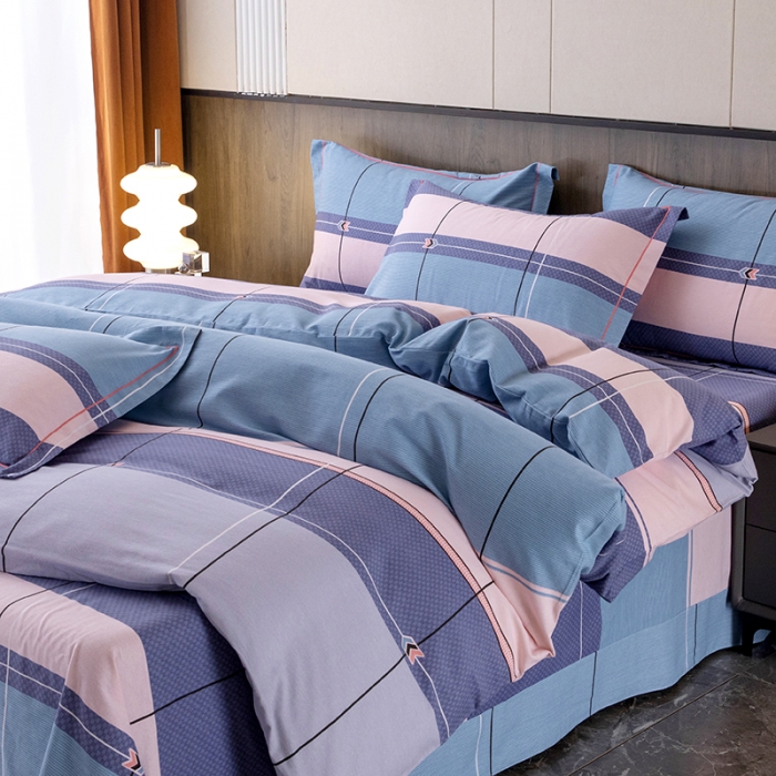 91家纺网 家纺一手货源 找家纺 纽缦 2022新款纯棉磨毛加厚系列-床单四件套 简约格调