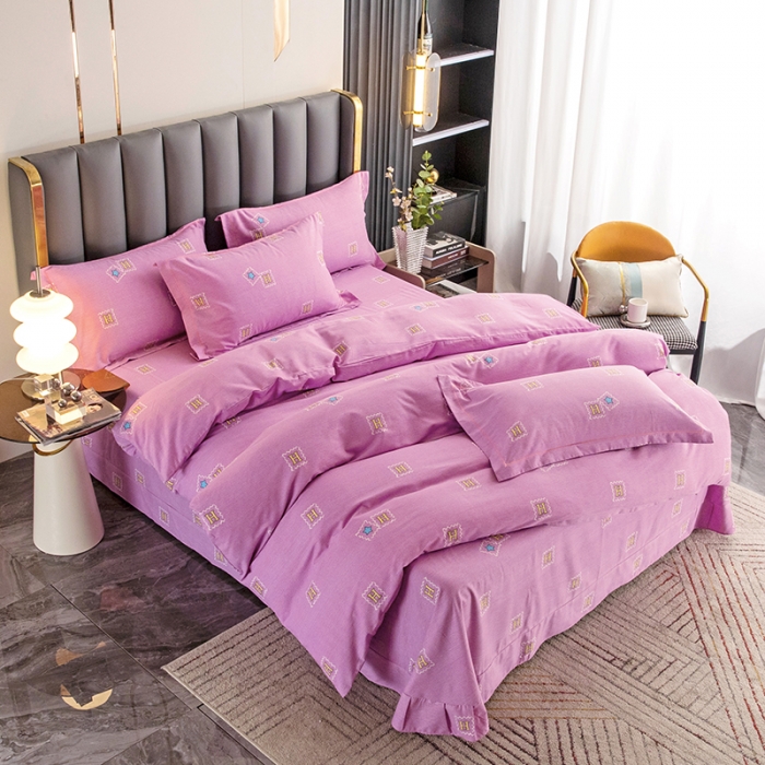 91家纺网 家纺一手货源 找家纺 纽缦 2022新款纯棉磨毛加厚系列-床单四件套 米洛