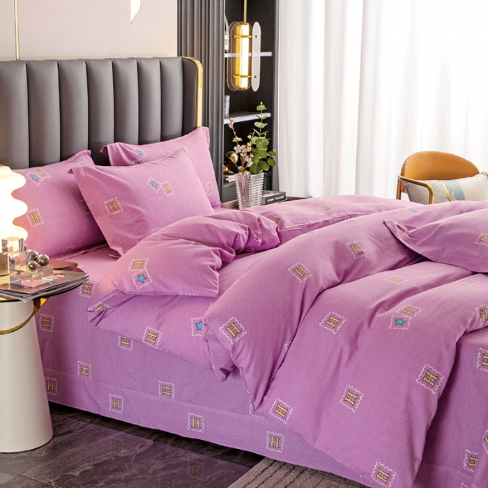 91家纺网 家纺一手货源 找家纺 纽缦 2022新款纯棉磨毛加厚系列-床单四件套 米洛