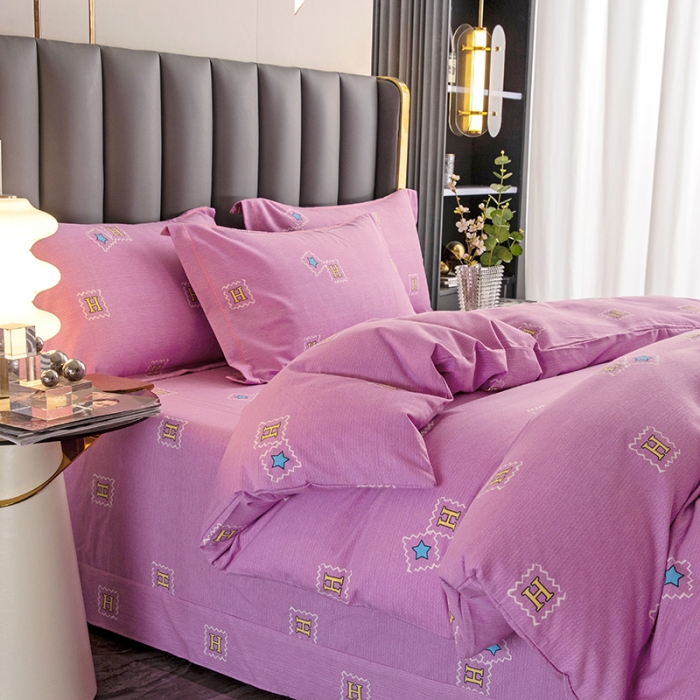 91家纺网 家纺一手货源 找家纺 纽缦 2022新款纯棉磨毛加厚系列-床单四件套 米洛