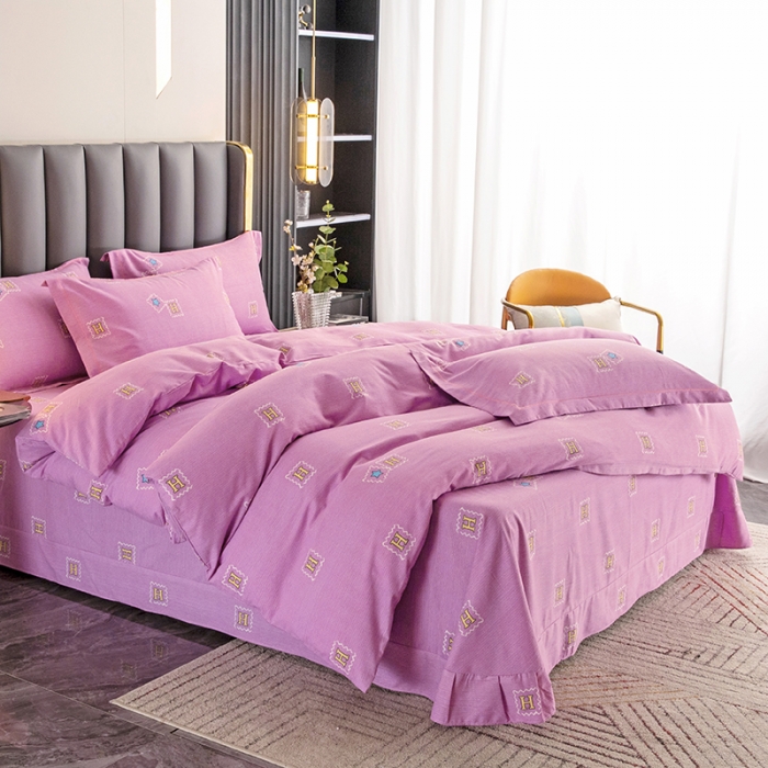 91家纺网 家纺一手货源 找家纺 纽缦 2022新款纯棉磨毛加厚系列-床单四件套 米洛