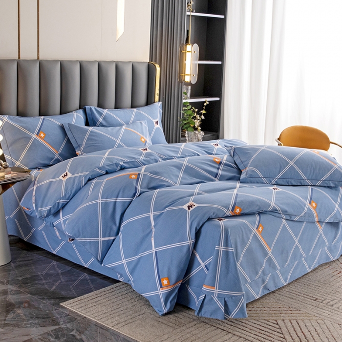 91家纺网 家纺一手货源 找家纺 纽缦 2022新款纯棉磨毛加厚系列-床单四件套 时尚空间