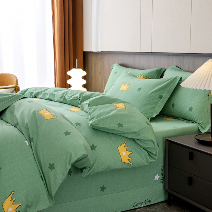 91家纺网 家纺一手货源 找家纺 纽缦 2022新款纯棉磨毛加厚系列-床单四件套 小皇冠