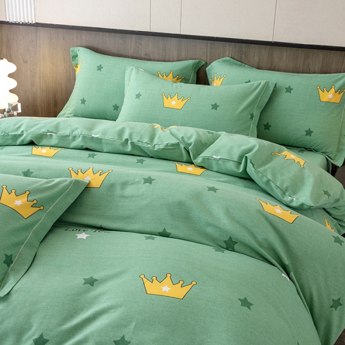 91家纺网 家纺一手货源 找家纺 纽缦 2022新款纯棉磨毛加厚系列-床单四件套 小皇冠