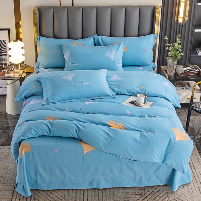 91家纺网 家纺一手货源 找家纺 纽缦 2022新款纯棉磨毛加厚系列-床单四件套 萱梦-绿