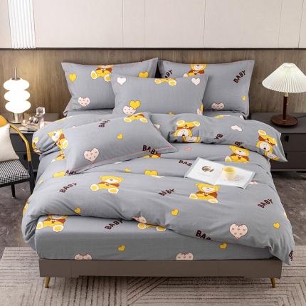纽缦 2022新款纯棉磨毛加厚系列-床笠四件套 比尔宝贝