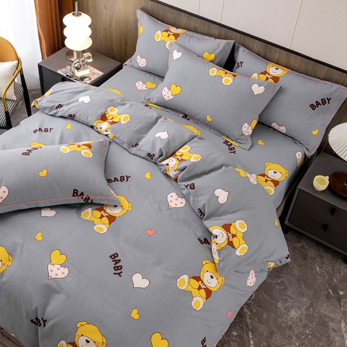 91家纺网 家纺一手货源 找家纺 纽缦 2022新款纯棉磨毛加厚系列-床笠四件套 比尔宝贝