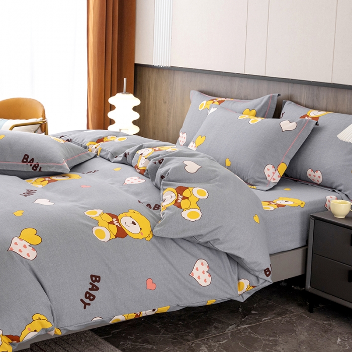 91家纺网 家纺一手货源 找家纺 纽缦 2022新款纯棉磨毛加厚系列-床笠四件套 比尔宝贝