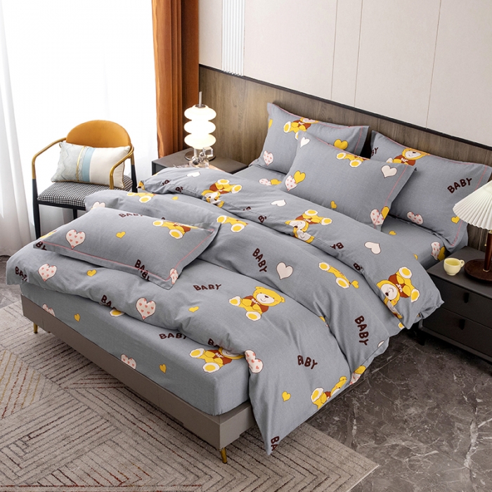 91家纺网 家纺一手货源 找家纺 纽缦 2022新款纯棉磨毛加厚系列-床笠四件套 比尔宝贝