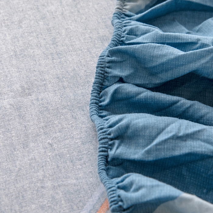 91家纺网 家纺一手货源 找家纺 纽缦 2022新款纯棉磨毛加厚系列-床笠四件套 彩条飞舞