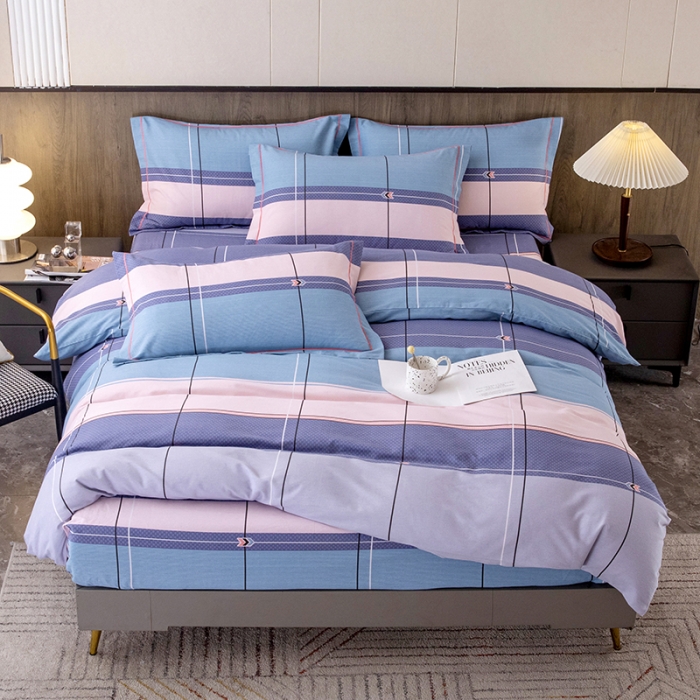 91家纺网 家纺一手货源 找家纺 纽缦 2022新款纯棉磨毛加厚系列-床笠四件套 简约格调