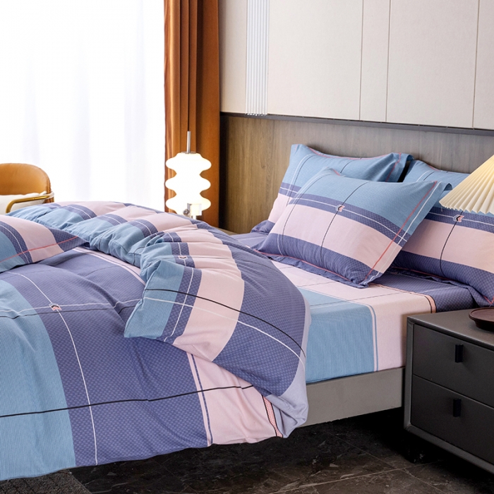 91家纺网 家纺一手货源 找家纺 纽缦 2022新款纯棉磨毛加厚系列-床笠四件套 简约格调