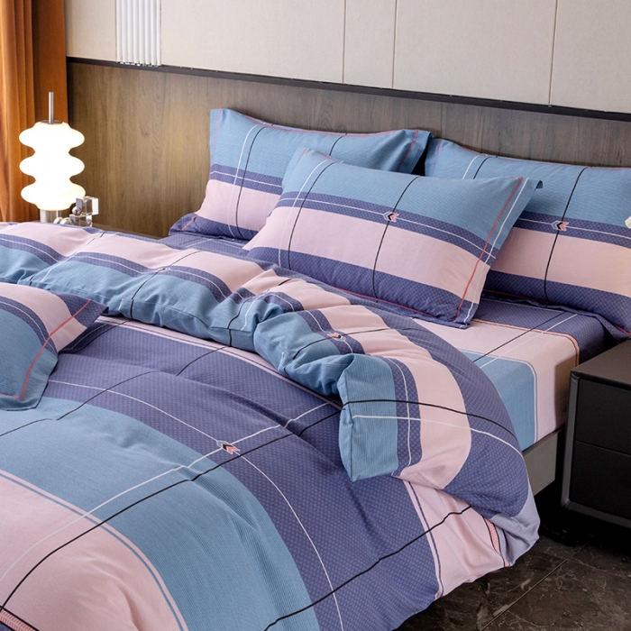 91家纺网 家纺一手货源 找家纺 纽缦 2022新款纯棉磨毛加厚系列-床笠四件套 简约格调