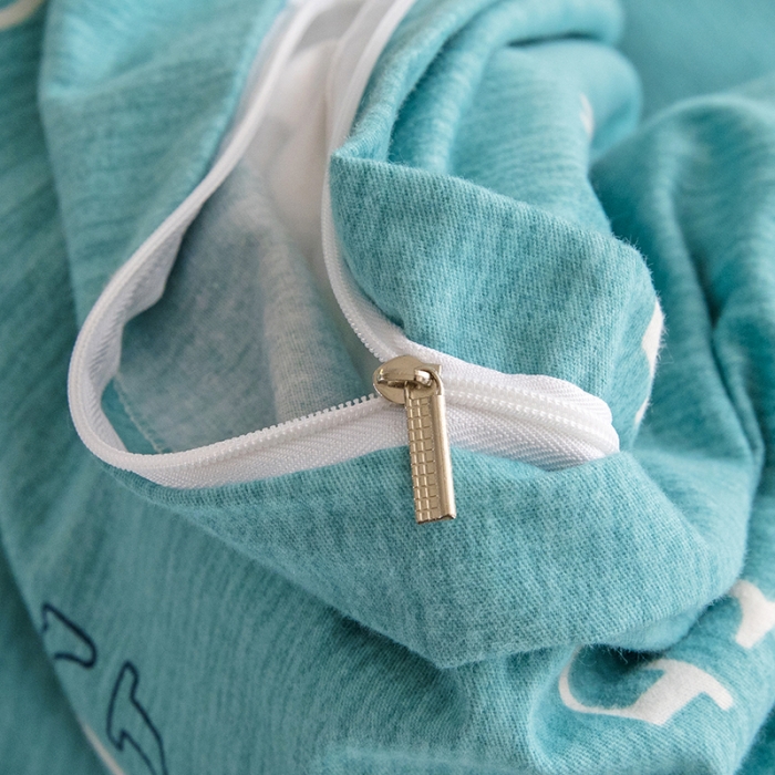 91家纺网 家纺一手货源 找家纺 纽缦 2022新款纯棉磨毛加厚系列-床笠四件套 字母恋曲-绿