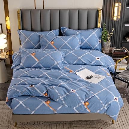 纽缦 2022新款纯棉磨毛加厚系列-床笠四件套 时尚空间