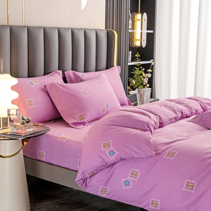 91家纺网 家纺一手货源 找家纺 纽缦 2022新款纯棉磨毛加厚系列-床笠四件套 米洛