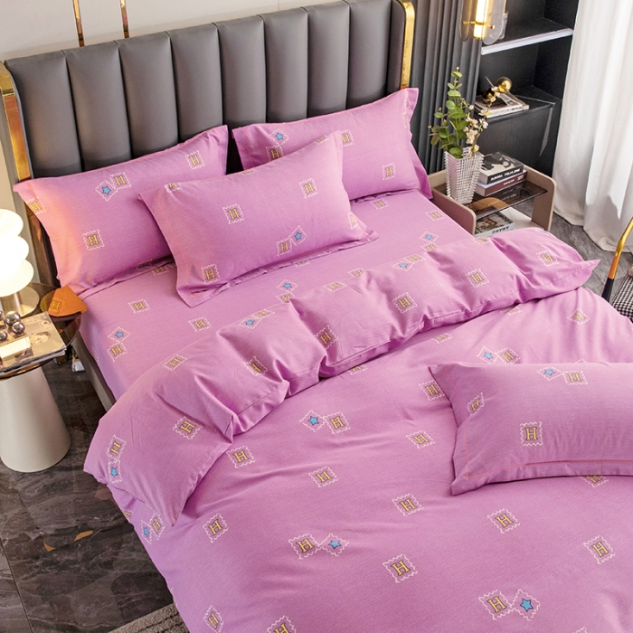 91家纺网 家纺一手货源 找家纺 纽缦 2022新款纯棉磨毛加厚系列-床笠四件套 米洛