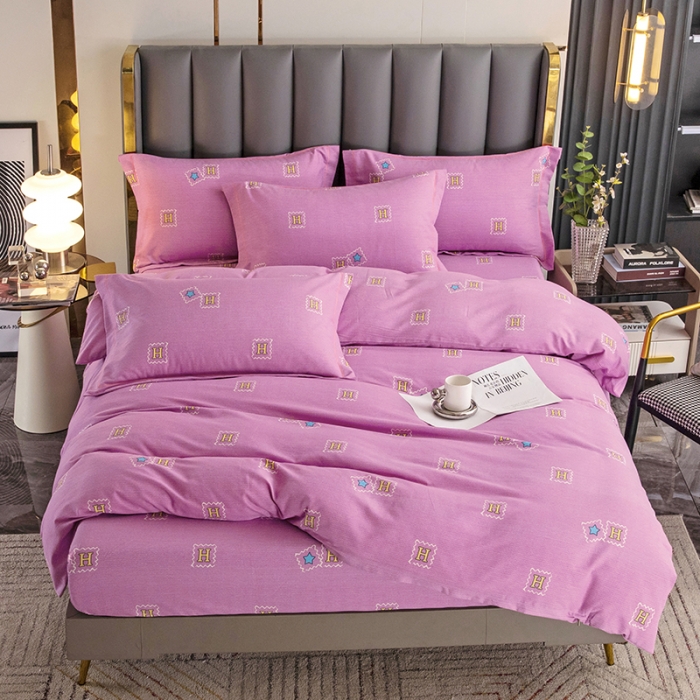 91家纺网 家纺一手货源 找家纺 纽缦 2022新款纯棉磨毛加厚系列-床笠四件套 米洛