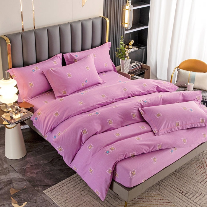 91家纺网 家纺一手货源 找家纺 纽缦 2022新款纯棉磨毛加厚系列-床笠四件套 米洛