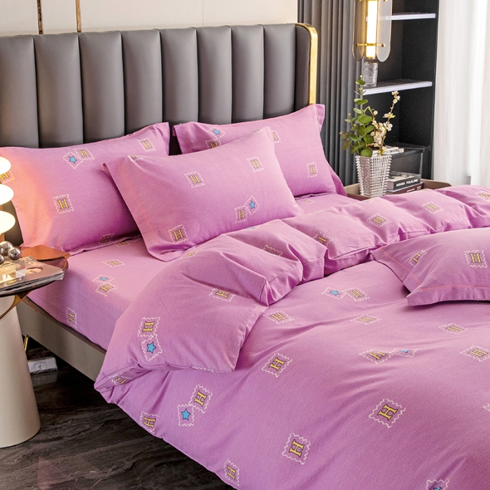 91家纺网 家纺一手货源 找家纺 纽缦 2022新款纯棉磨毛加厚系列-床笠四件套 米洛