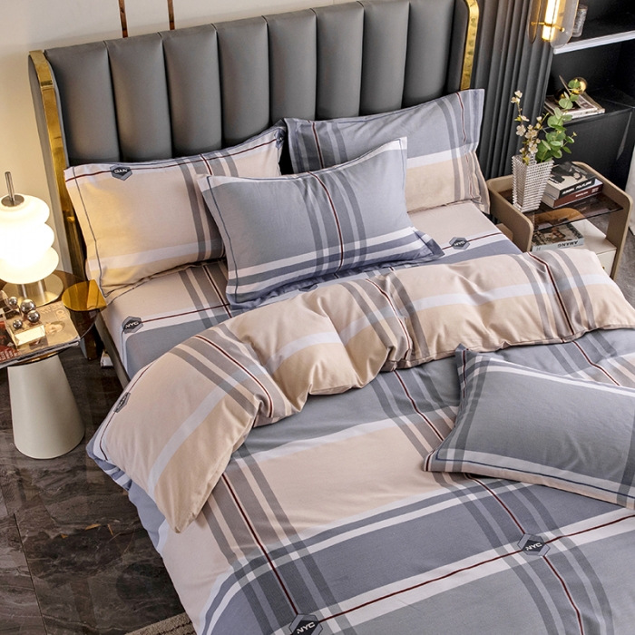 91家纺网 家纺一手货源 找家纺 纽缦 2022新款纯棉磨毛加厚系列-床笠四件套 迈凯伦