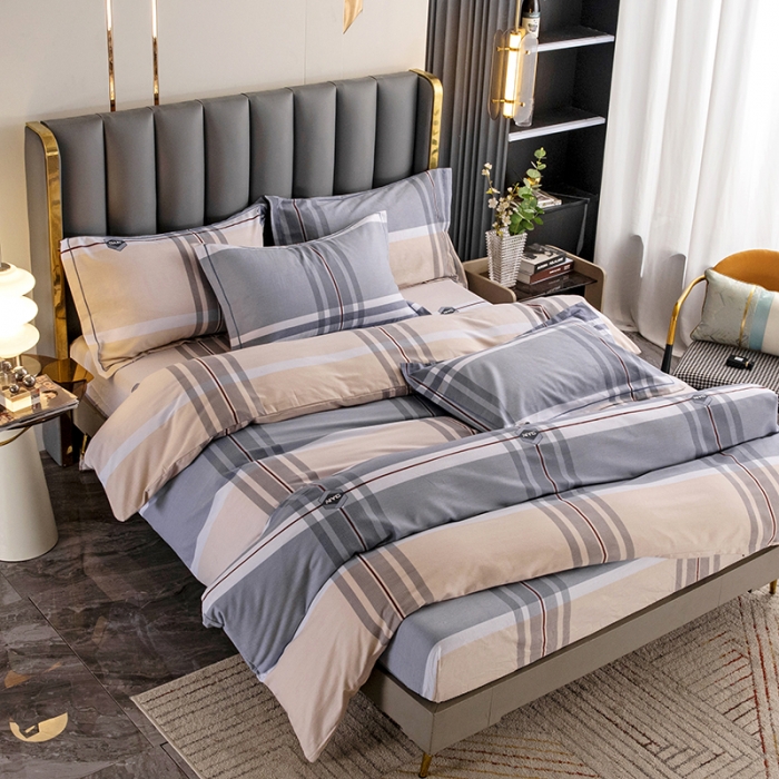 91家纺网 家纺一手货源 找家纺 纽缦 2022新款纯棉磨毛加厚系列-床笠四件套 迈凯伦