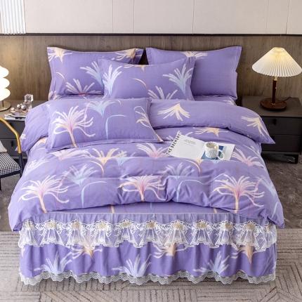 91家纺网 家纺一手货源 找家纺 （总）纽缦 2022新款纯棉磨毛加厚系列-床裙四件套