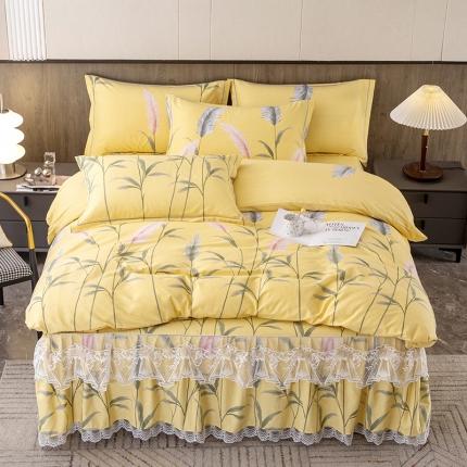 91家纺网 家纺一手货源 找家纺 （总）纽缦 2022新款纯棉磨毛加厚系列-床裙四件套