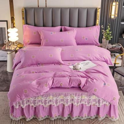 91家纺网 家纺一手货源 找家纺 （总）纽缦 2022新款纯棉磨毛加厚系列-床裙四件套