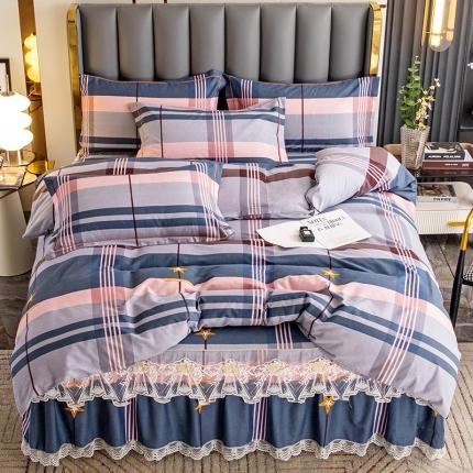 91家纺网 家纺一手货源 找家纺 纽缦 2022新款纯棉磨毛加厚系列-床裙四件套 未来之星