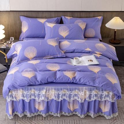 91家纺网 家纺一手货源 找家纺 （总）纽缦 2022新款纯棉磨毛加厚系列-床裙四件套