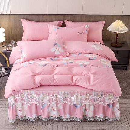 91家纺网 家纺一手货源 找家纺 （总）纽缦 2022新款纯棉磨毛加厚系列-床裙四件套