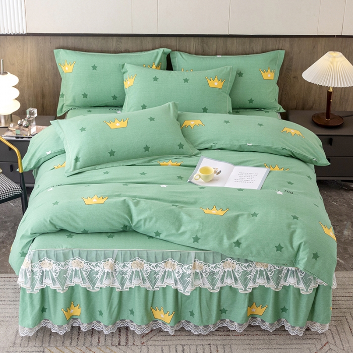 91家纺网 家纺一手货源 找家纺 （总）纽缦 2022新款纯棉磨毛加厚系列-床裙四件套