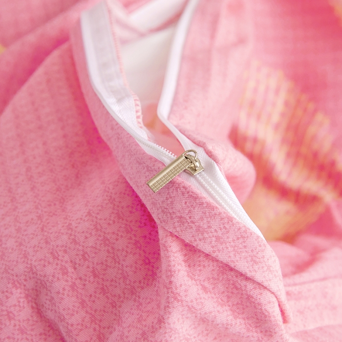 91家纺网 家纺一手货源 找家纺 纽缦 2022新款纯棉磨毛加厚系列-床裙四件套 叶语-粉