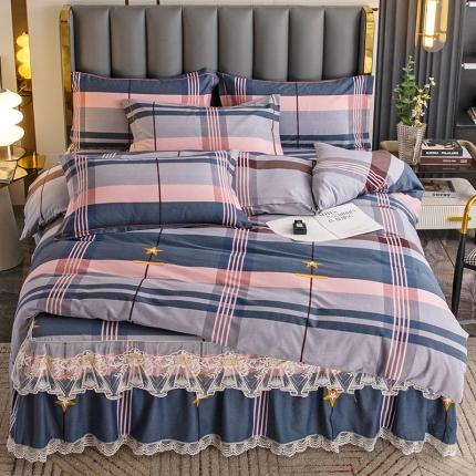 纽缦 2022新款纯棉磨毛加厚系列-床裙四件套 未来之星