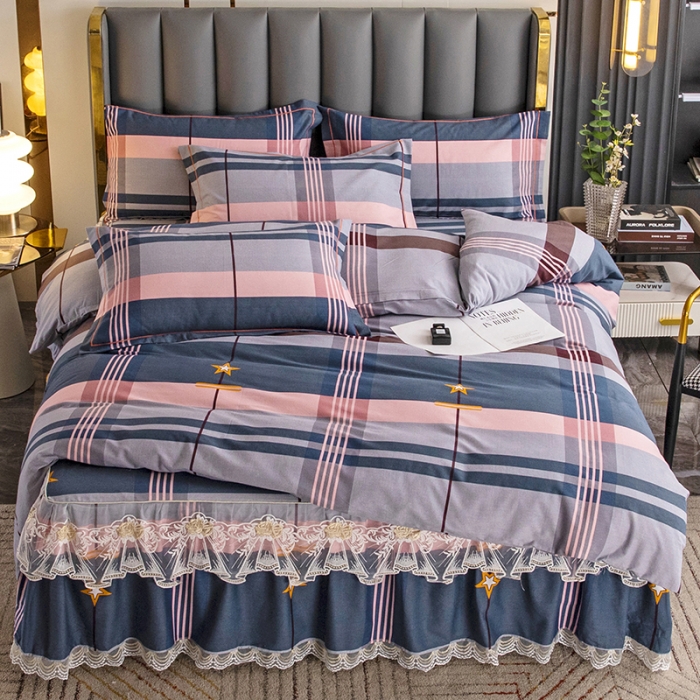 91家纺网 家纺一手货源 找家纺 纽缦 2022新款纯棉磨毛加厚系列-床裙四件套 未来之星