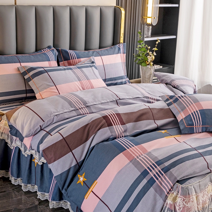 91家纺网 家纺一手货源 找家纺 纽缦 2022新款纯棉磨毛加厚系列-床裙四件套 未来之星