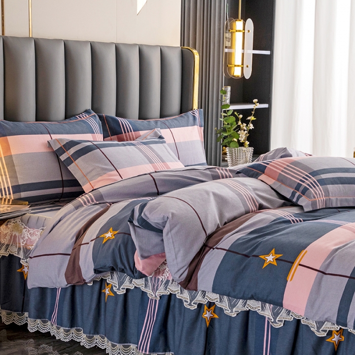 91家纺网 家纺一手货源 找家纺 纽缦 2022新款纯棉磨毛加厚系列-床裙四件套 未来之星