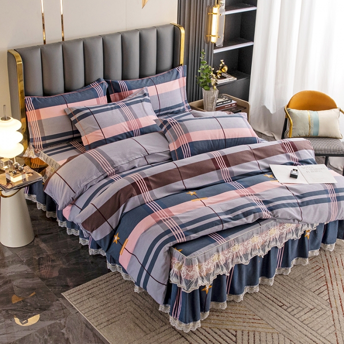 91家纺网 家纺一手货源 找家纺 纽缦 2022新款纯棉磨毛加厚系列-床裙四件套 未来之星