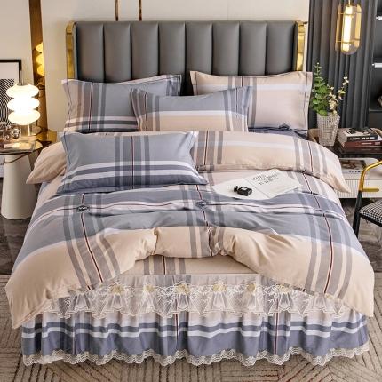 纽缦 2022新款纯棉磨毛加厚系列-床裙四件套 迈凯伦