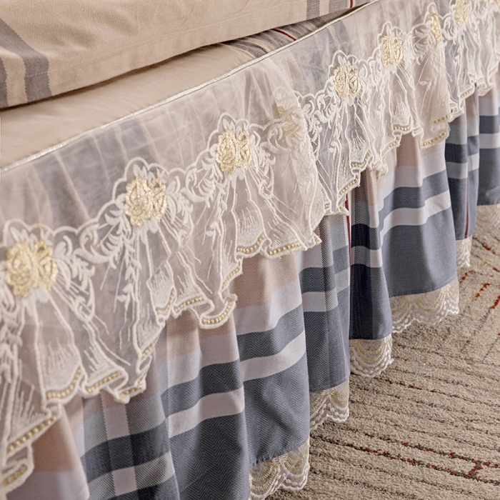 91家纺网 家纺一手货源 找家纺 纽缦 2022新款纯棉磨毛加厚系列-床裙四件套 迈凯伦