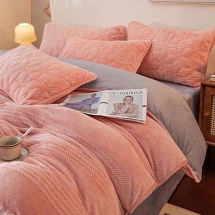 91家纺网 家纺一手货源 找家纺 （总）凡客 2022新棉绒色织提花单品被套学生宿舍三件套