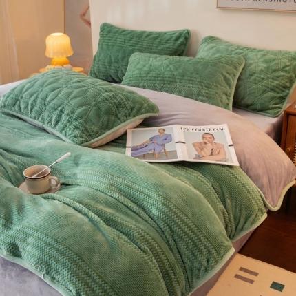 91家纺网 家纺一手货源 找家纺 （总）凡客 2022新棉绒色织提花单品被套学生宿舍三件套