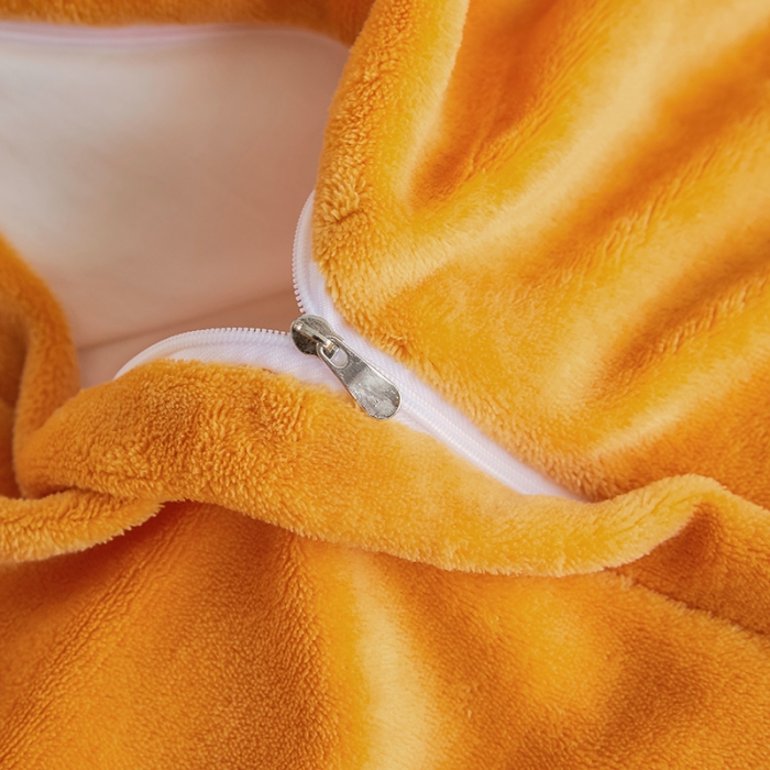 91家纺网 家纺一手货源 找家纺 凡客家居 2022新款牛奶绒立体绣花四件套 星际潮牌-蜜桔橙