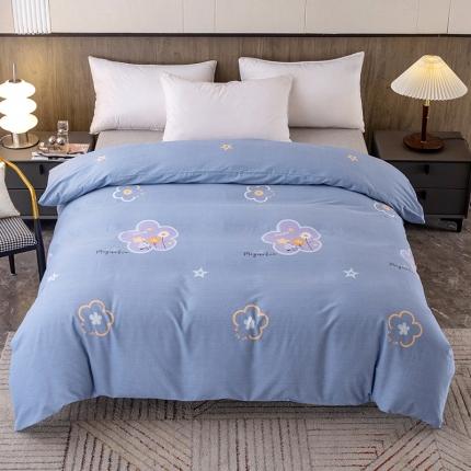 91家纺网 家纺一手货源 找家纺 纽缦  2022新款纯棉磨毛加厚系列-单被套 花晨月夕-灰